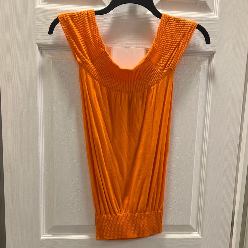 Vibrant Orange Sleeveless Top